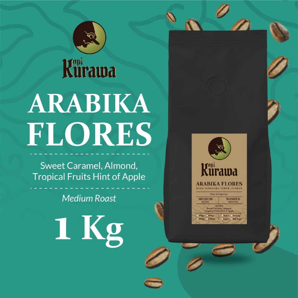

Kopi Arabika Flores Bajawa Arabica Coffee Roasted Beans Biji Bubuk 1Kg