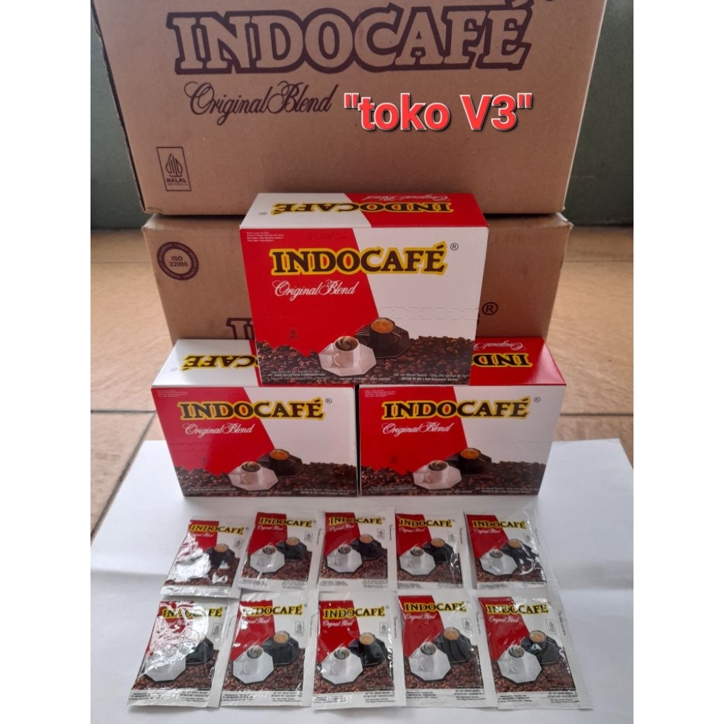 

INDOCAFE Original Blend, (Kopi Hitam Tanpa Gula & Tanpa Ampas), 1 Renceng isi 10 Saset