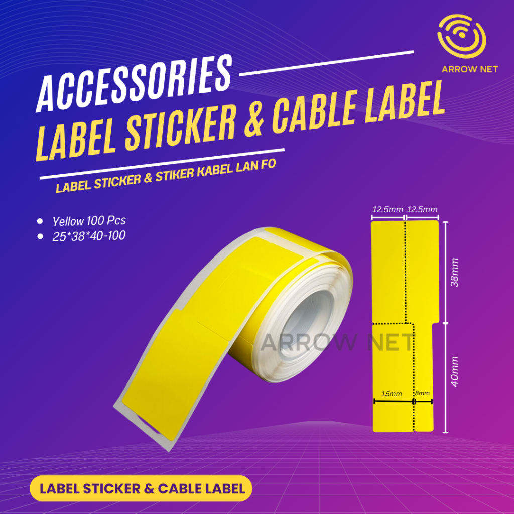 Stiker Label Kabel Jaringan/LAN/Fiber Optic/Listrik Anti Air Cable Label Sticker