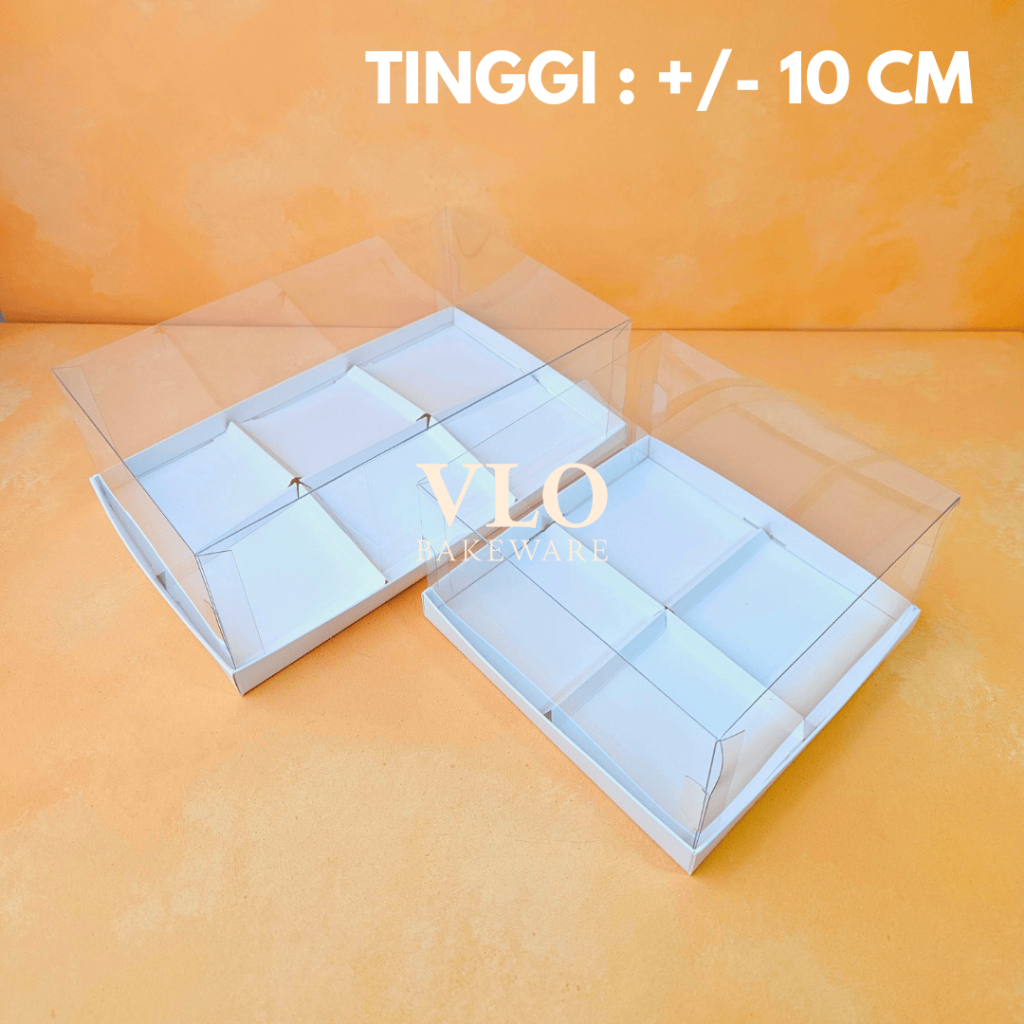 Kotak kue mika sekat tinggi 10 cm premium | box donat kotak donat | box puding sekat