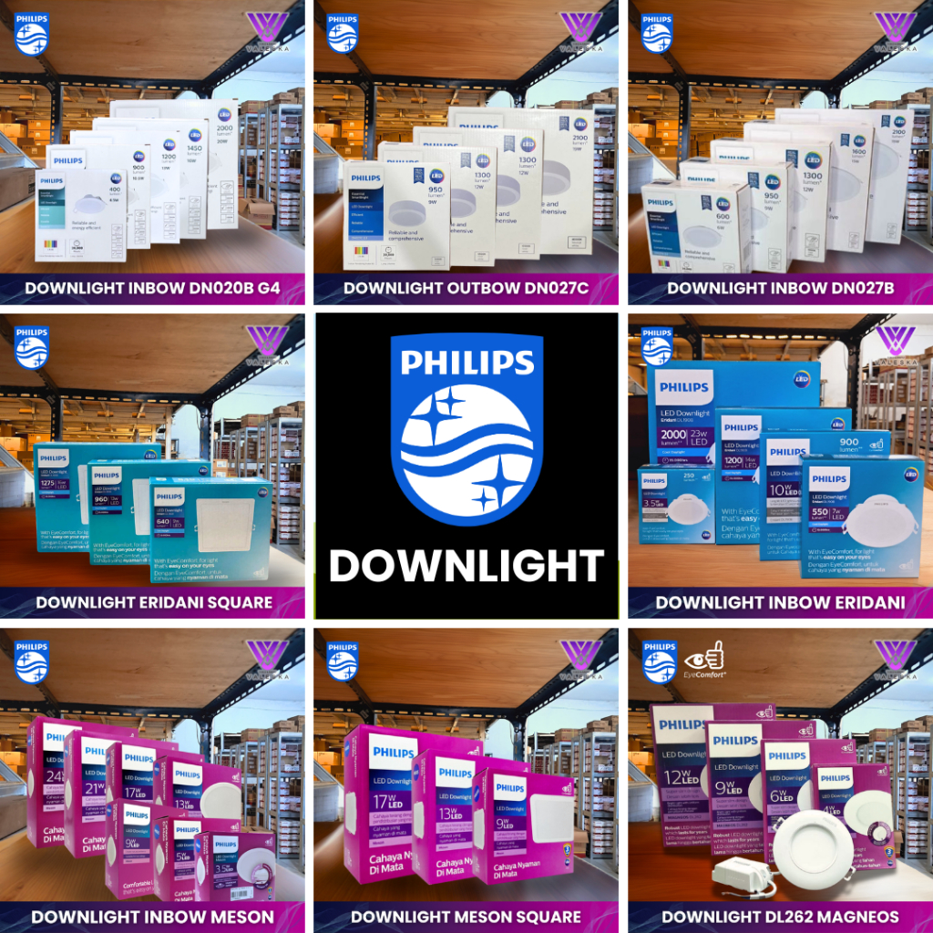 PHILIPS Lampu Downlight Inbow Outbow Eridani Meson DN020B DN027B DN027C DL262 Magneos