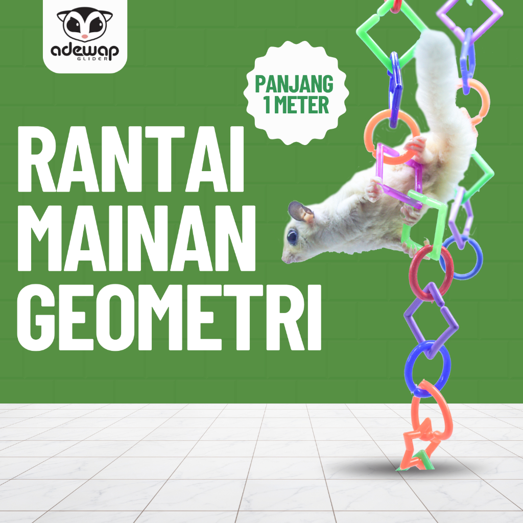 ADEWAP GLIDER Rantai Mainan Plastik Geometri Aksesoris Kandang Sugar Glider