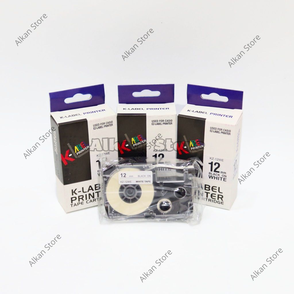 

K-Label Printer Tape Catridge for Casio 12mm KZ-12WE Label for Casio 12mm