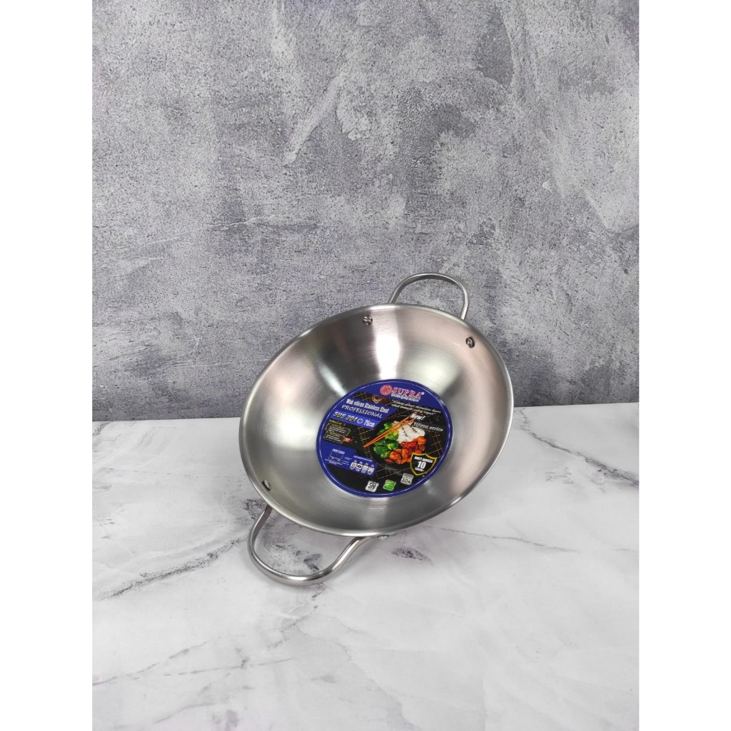 Supra Wok Wajan Penggorengan Stainless steel 26 cm sus 304