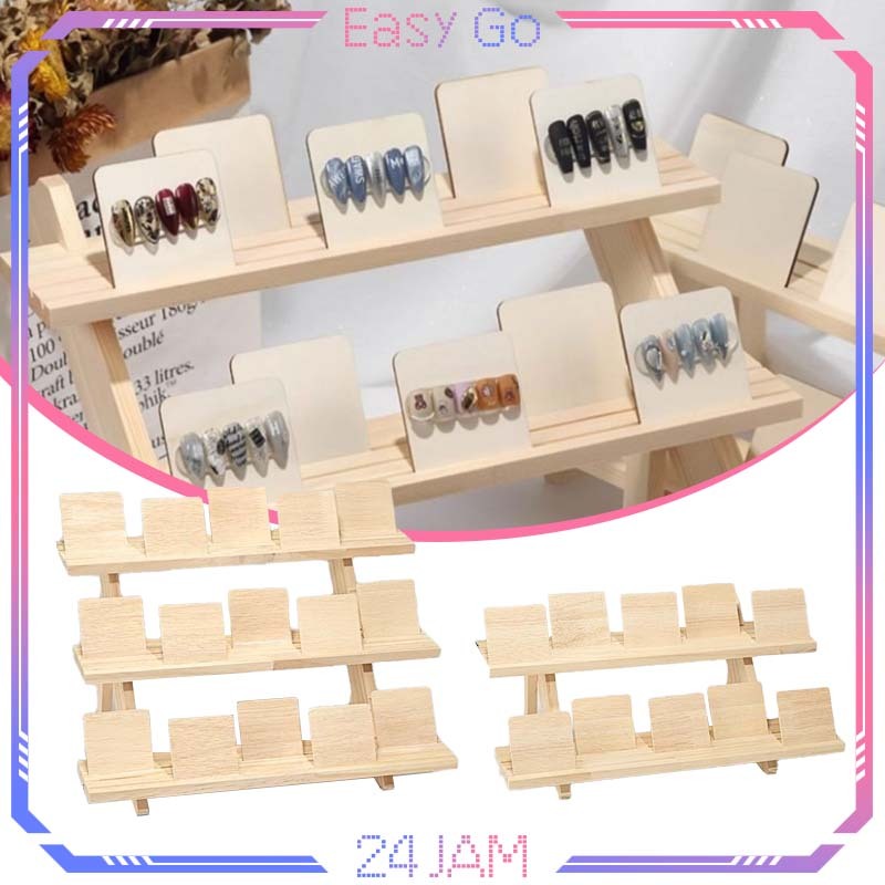 Jewelry Display Stand Kayu 2/3 Susun Rak Display Kayu Rak Display Mainan Serbaguna Display Nail Art 