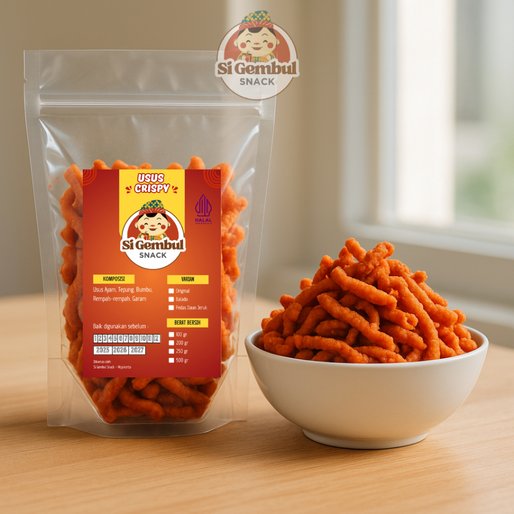 

Keripik Usus Crispy Balado Pedas Gurih 250gr - Cemilan Kriuk Khas Indonesia