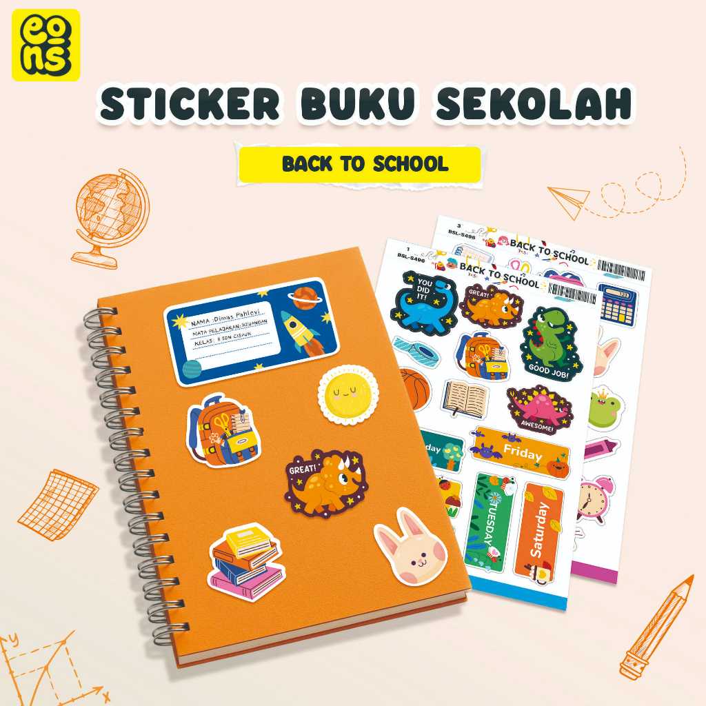 

Sticker Back to School / Stiker Buku Sekolah Aesthetic Note