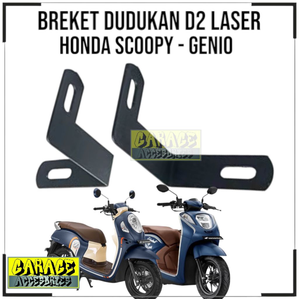 Breket lampu tembak dudukan lampu tembak D2 laser Scoopy Genio