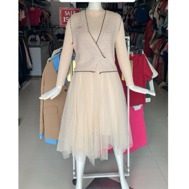 Dress Midi Rajut Wanita Lengan Panjang//Dress Midi Rajut Lengan Panjang//Dress Wanita Terbaru