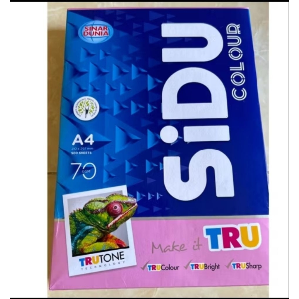 

KERTAS HVS WARNA SIDU A4 70GSM harga 1rim