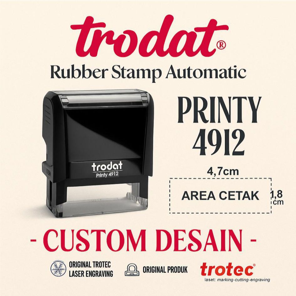 

Stempel Trodat Printy 4912 Stick Automatic (47x18 mm) Stempel Warna Otomatis Premium Original Trodat