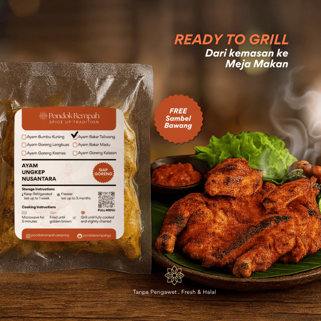 

Ayam Bakar Taliwang 1 Ekor – Lauk Siap Goreng, Panggang Praktis & Gurih Rempah