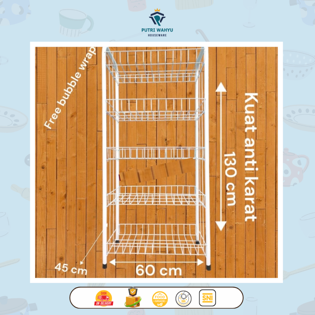 

Rak Chiki Serbaguna jumbo susun 5 piring dapur // Rak Dahlia Chiki