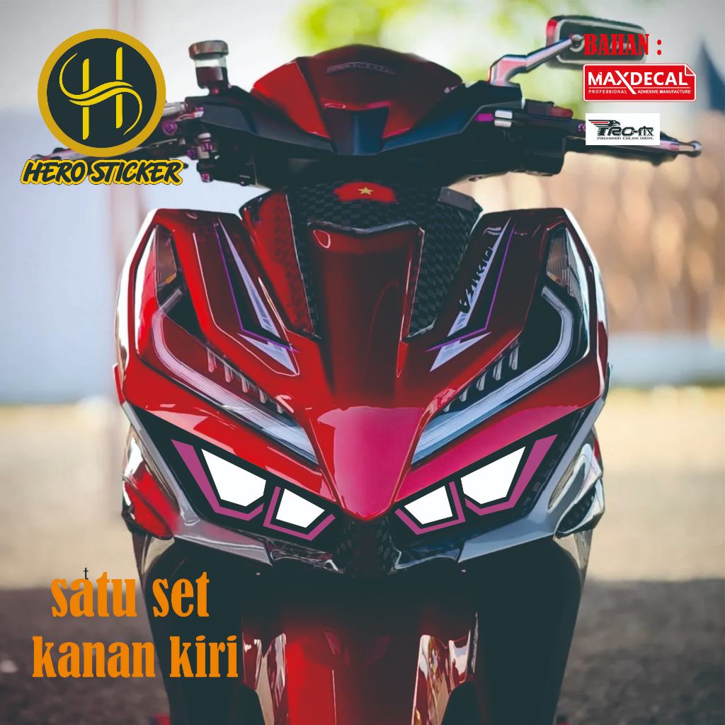 Sticker Lampu Vario New 125/150 2018 - 2023 Terbaru Stiker Variasi Lampu Vario New 125/150 Lazy Eyes