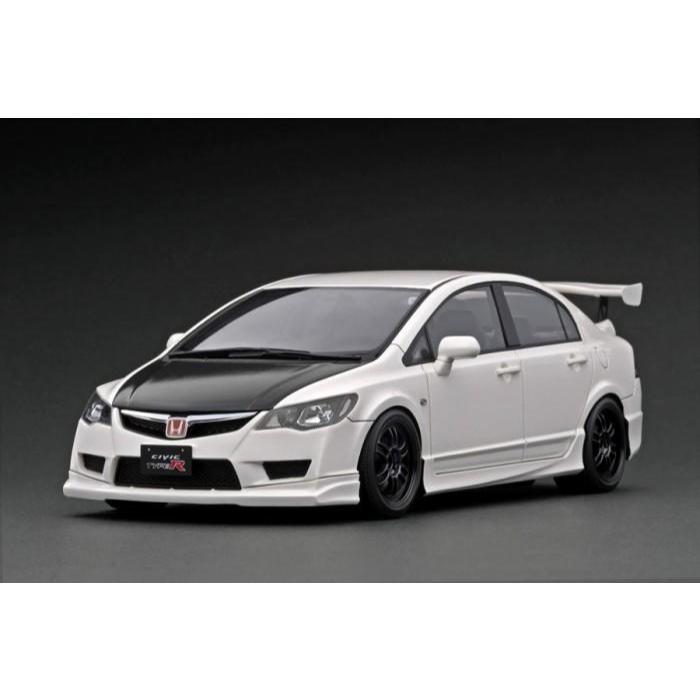 HONDA CIVIC FD2 TYPE R WHITE w/ CARBON BONNET 1/18 IGNITION
