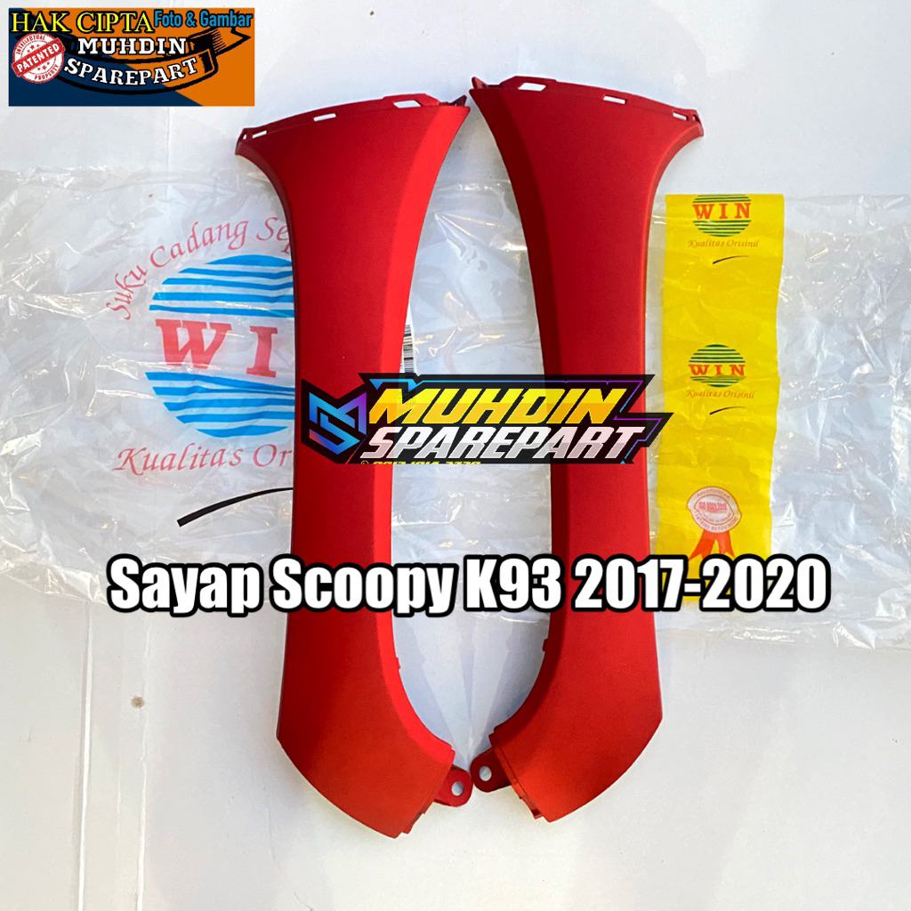 Sayap Body Depan Scoopy K93 Merah Doff Tahun 2017/2018/2019/2020