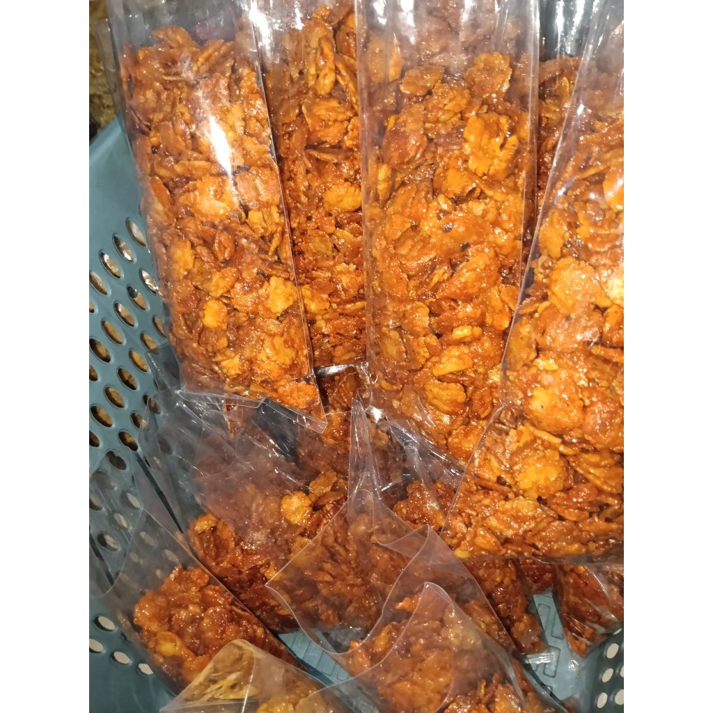 

500gr Emping melinjo/Emping medem/Emping gepuk varian rasa pedas manis dan manis karamel