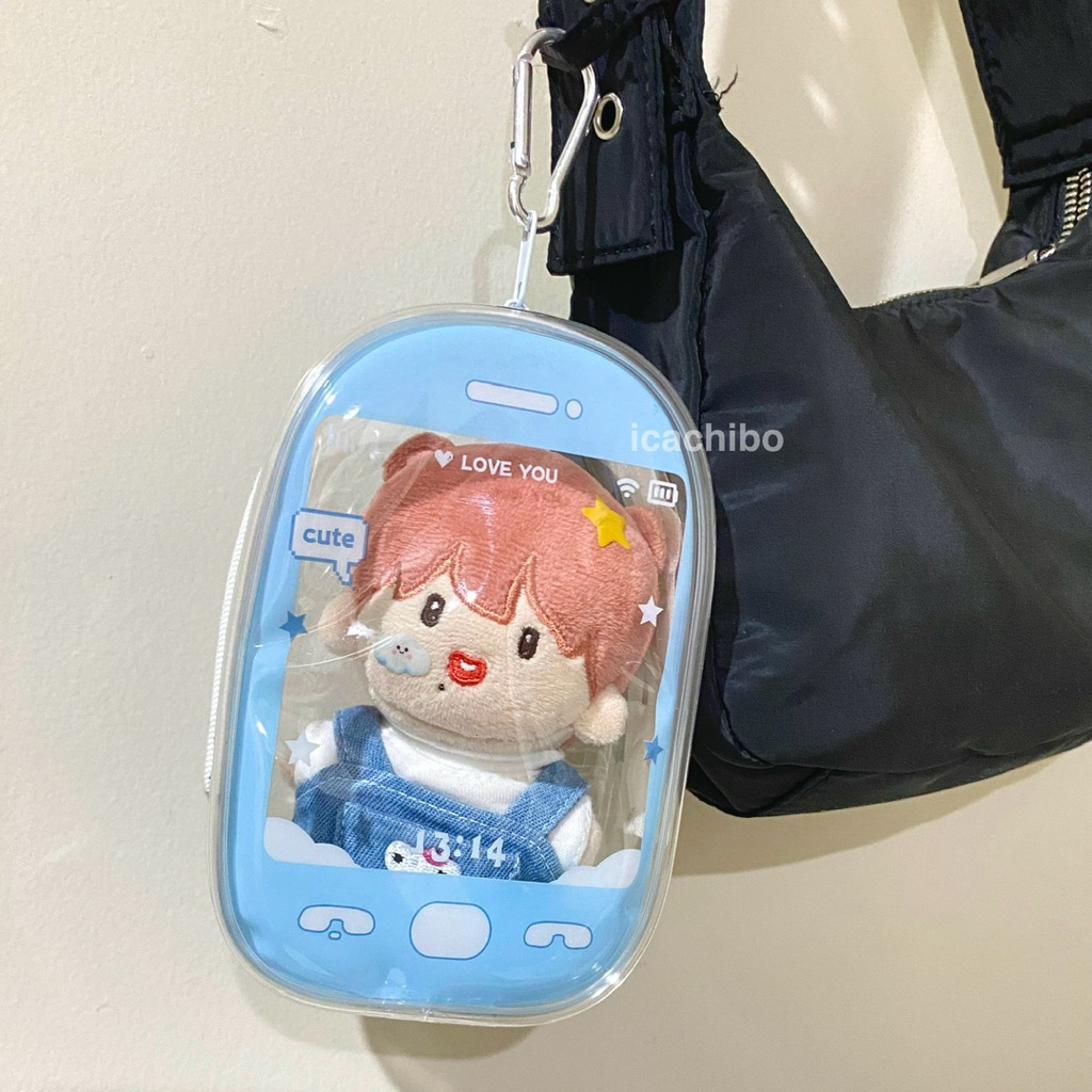 Pouch Doll Tas Boneka Mini Transparan Merch Idol Kpop - Phone Baby Blue