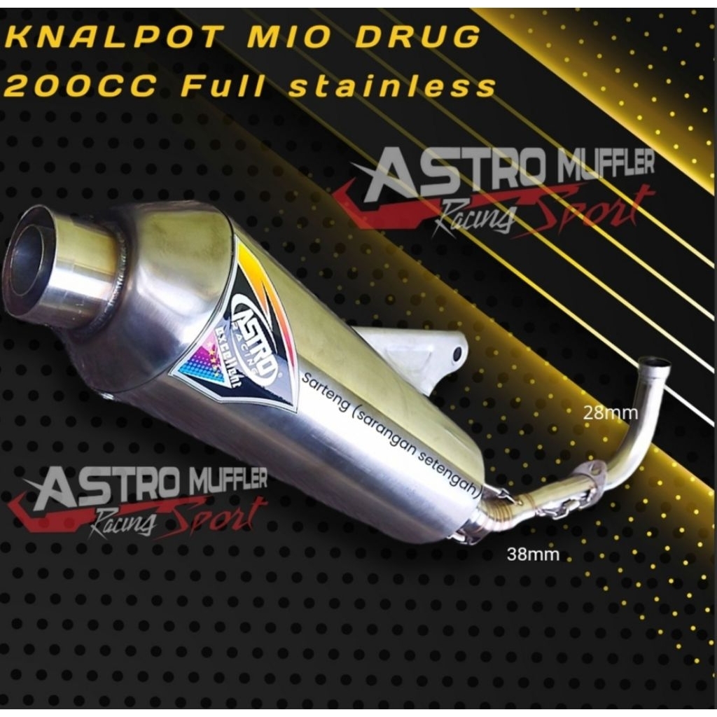 knalpot Mio sporty standar racing stainles for 200 CC .