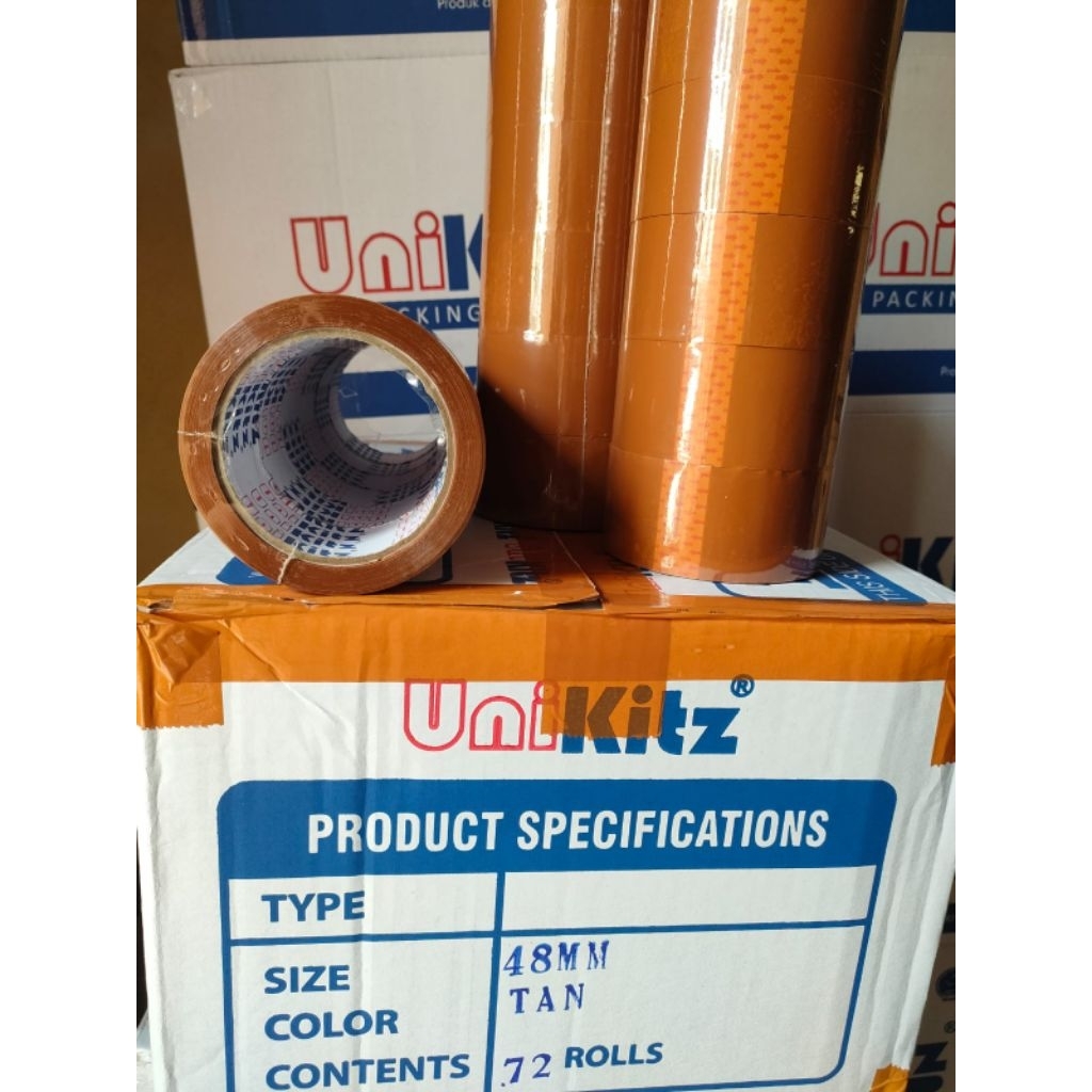 

Lakban Coklat 48 mm Unikitz 80 yard / opp tape brown / bening / UNIKITZ / per pcs / per 1 roll isi 6 pcs
