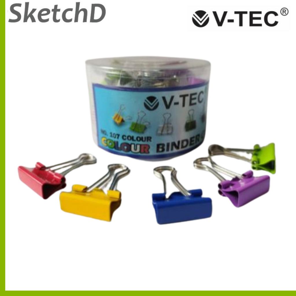 

Binder Klip Kertas Sangat Kecil Warna 107 V-tec Colorful Binder Clip 19 mm
