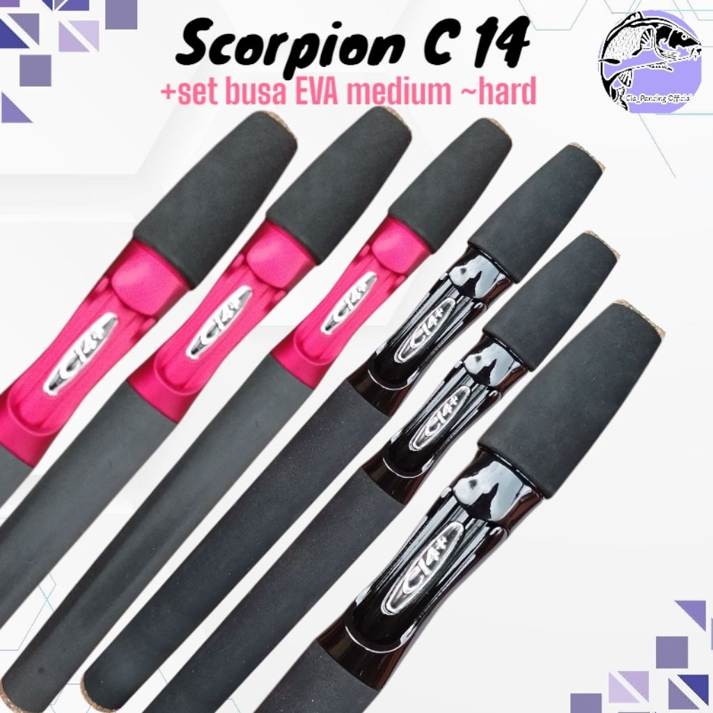 handle SET reel seat scorpion c14 + busa eva hard / handle joran c14 set busa eva