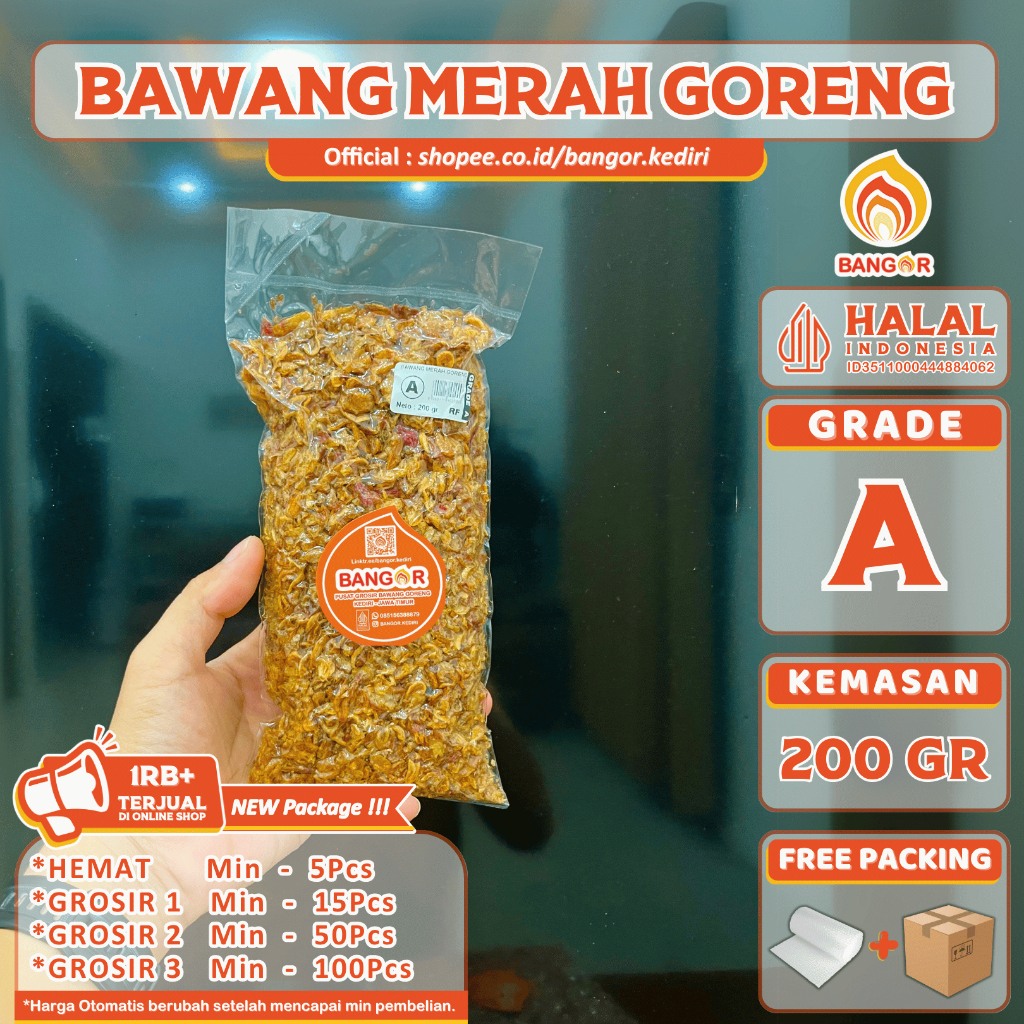 

MERAH-A [ 200 Gr ] Bawang Merah Goreng / Brambang Goreng, Grade A, Refill