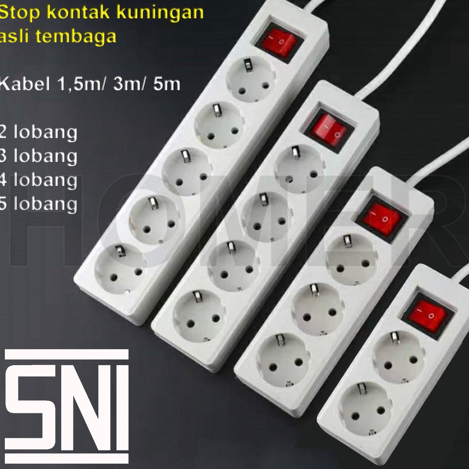 New Probest Stop Kontak Original BER SNI colokan sambungan kabel listrik 2 3 4 5 lubang lobang panja