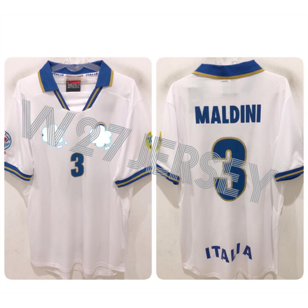 JERSEY RETRO - ITALY AWAY 1996 name player Maldini + Patch