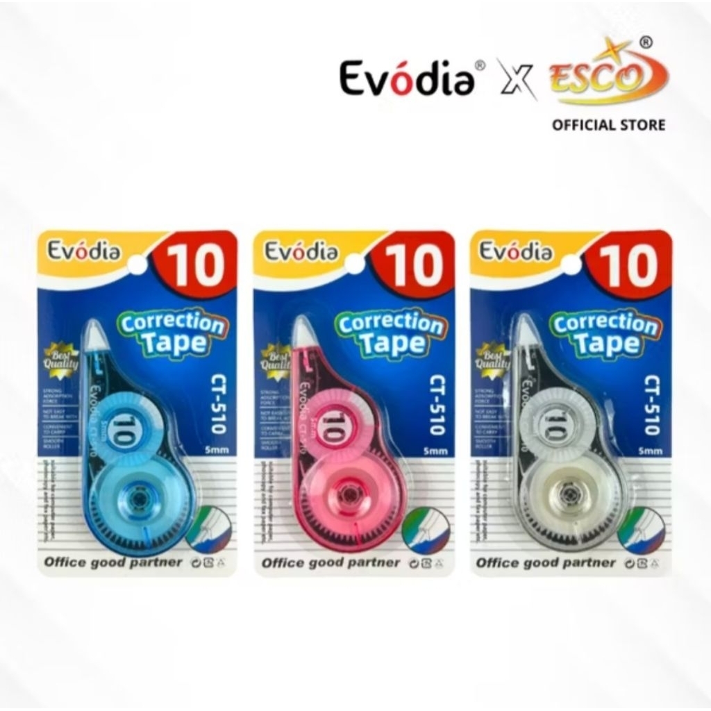 

(1Pcs) Correction Tape EVODIA CT-510 10Mx5mm / Tipex Kertas / Stipo Tarik