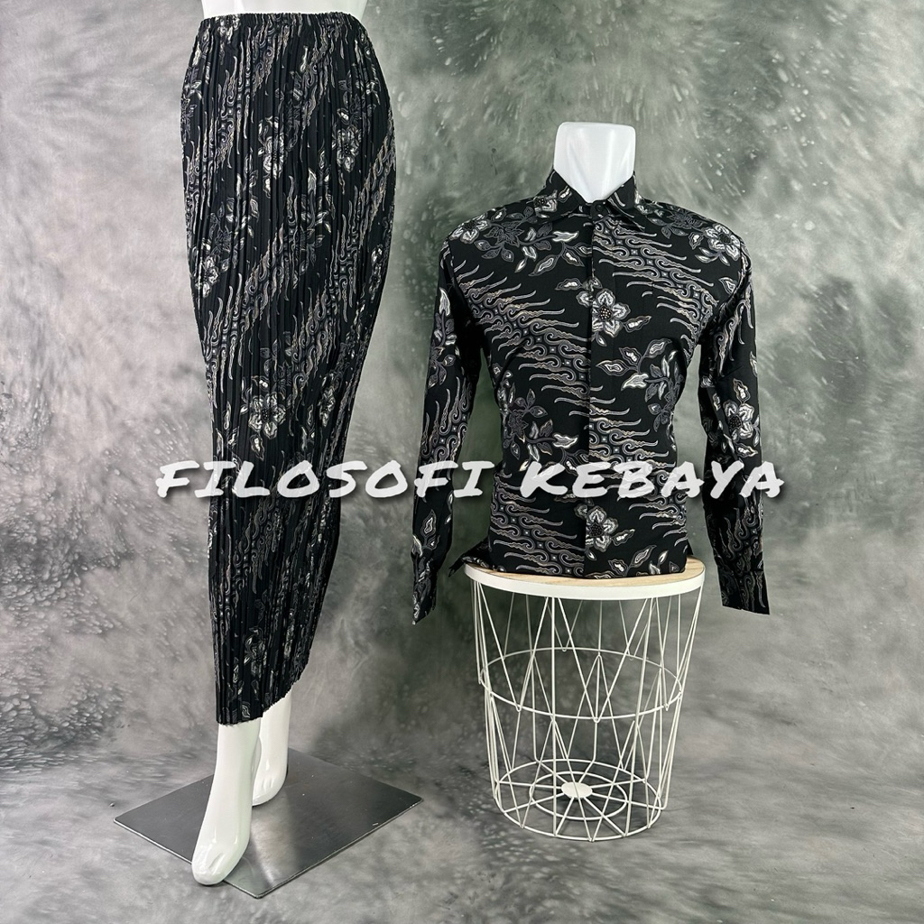 KEMEJA BATIK COUPLE ROK BATIK / KEMEJA BATIK SET ROK BATIK / ROK PLISKET BATIK COUPLE / BATIK COUPLE