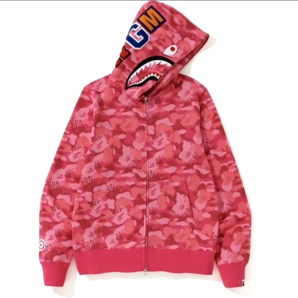 HOODIE ZIPPER BAPE PINKFIRE CAMO