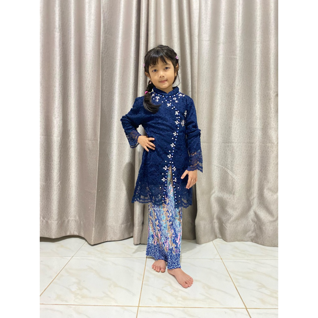 Set Kebaya janggan anak perempuan tanggung umur 4-12 tahun kebaya anak brokat kebaya wisuda anak keb