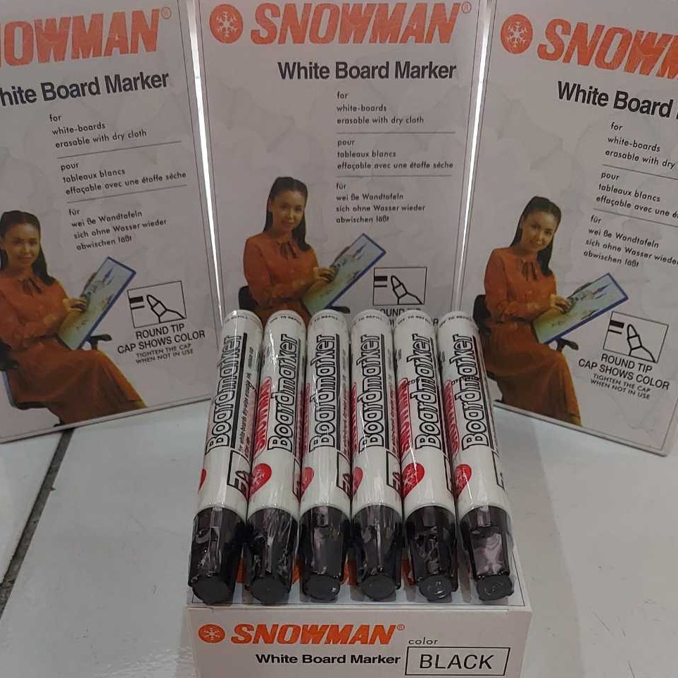 

KODE A37G Spidol Snowman BoardmarkerPapan Tulis BG12 perbox Isi 12Pcs