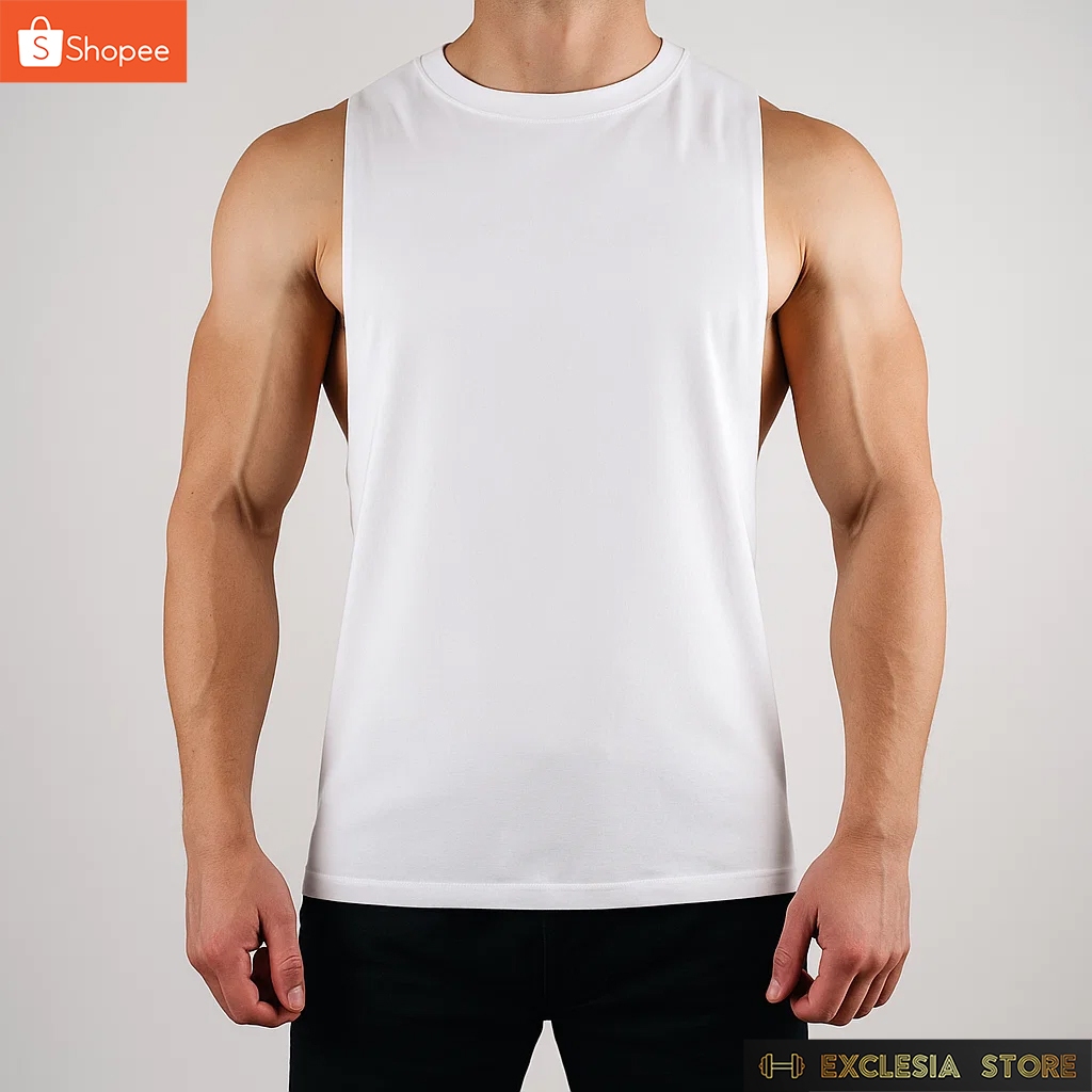 Muscle tees / Sport tank / lekbong gym / singlet gym / Low Cut Gym / Low Cut Pria / Singlet pria / k