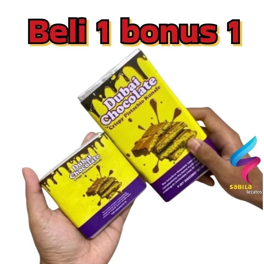 

Beli 1 BONUS 1, Cokelat dubai original murah / CHOCOLATE DUBAI PISTACHIO KUNAFE CRISPY kemasan ±150gram