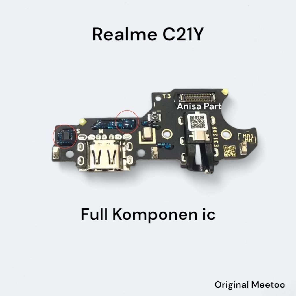 Connector Charger Realme C21Y Original Meetoo Full Komponen Ic Papan Board Charger Mic Realme C21Y