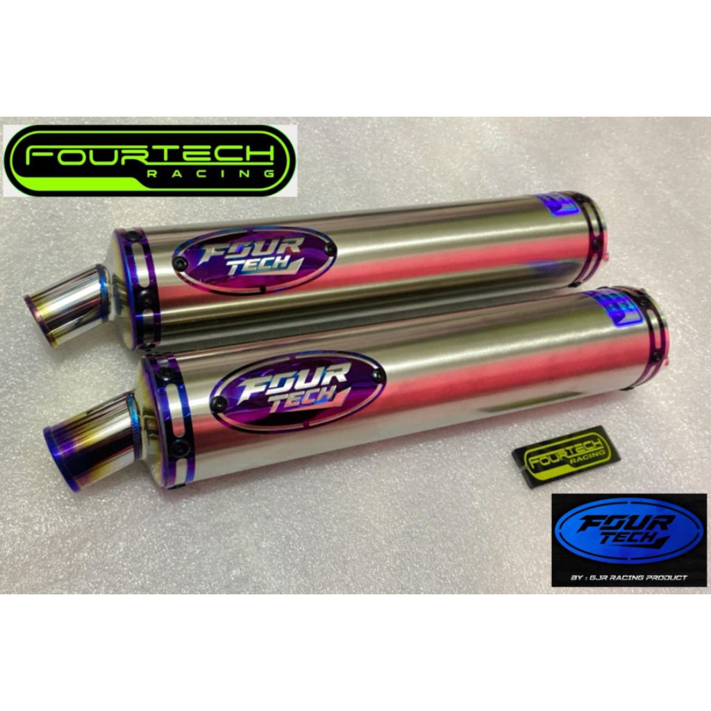Silincer slenser Knalpot Stainlees Original-FOURTECH Racing by GJR Universal Ninja R SS RR  2 stroke