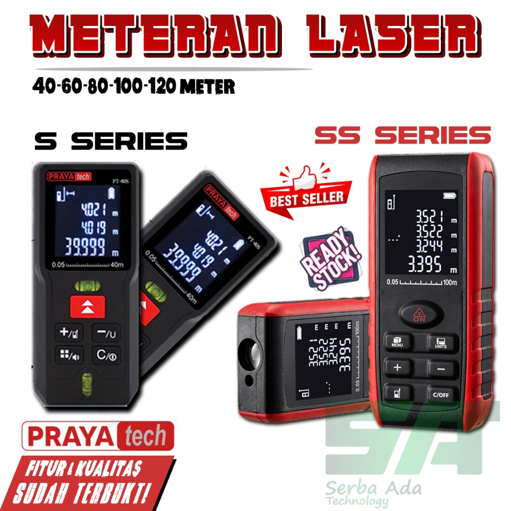 Meteran Laser Digital / Laser Distance Meter / Alat Ukur Jarak Digital40M 60M 70M 80M 100M 120M 150M