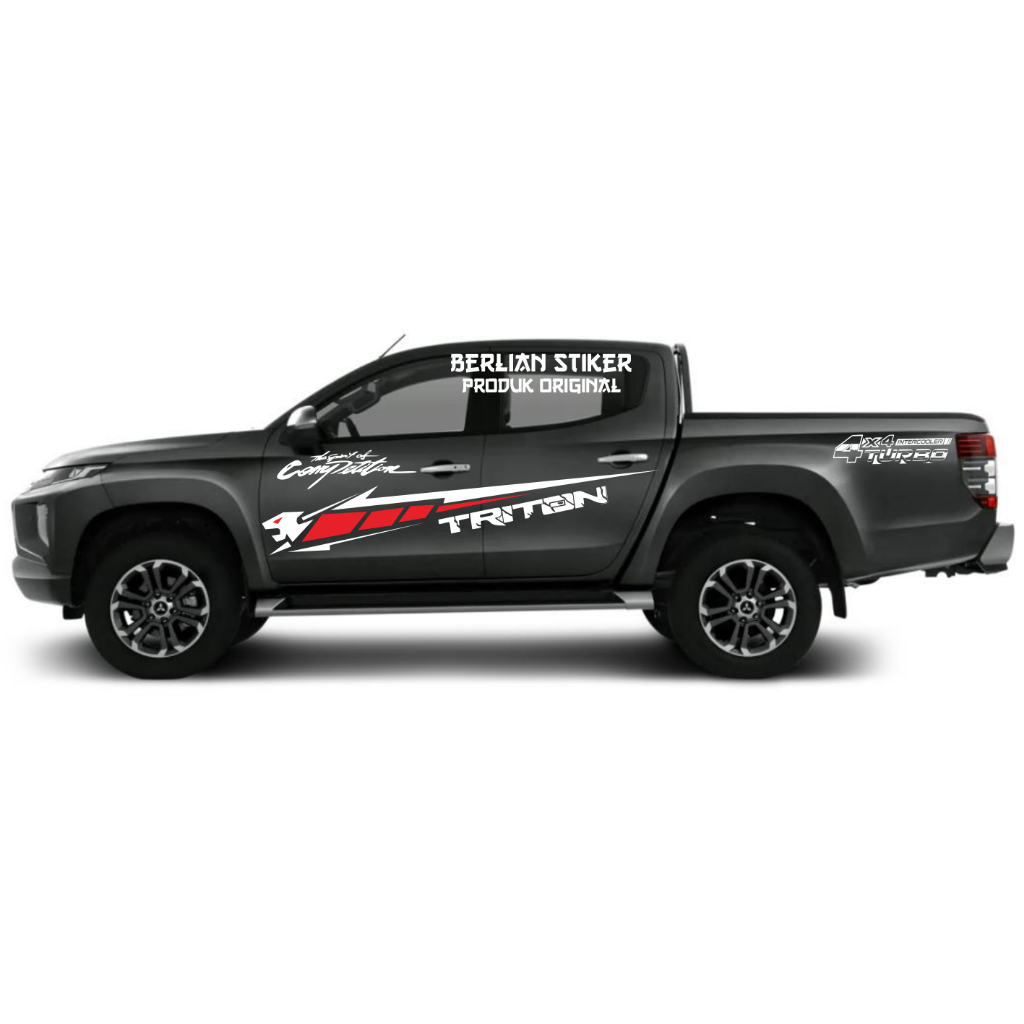 promo stiker mobil mitsubishi triton 4x4 cutting stiker lis bodi samping terbaru keren mobil navara 