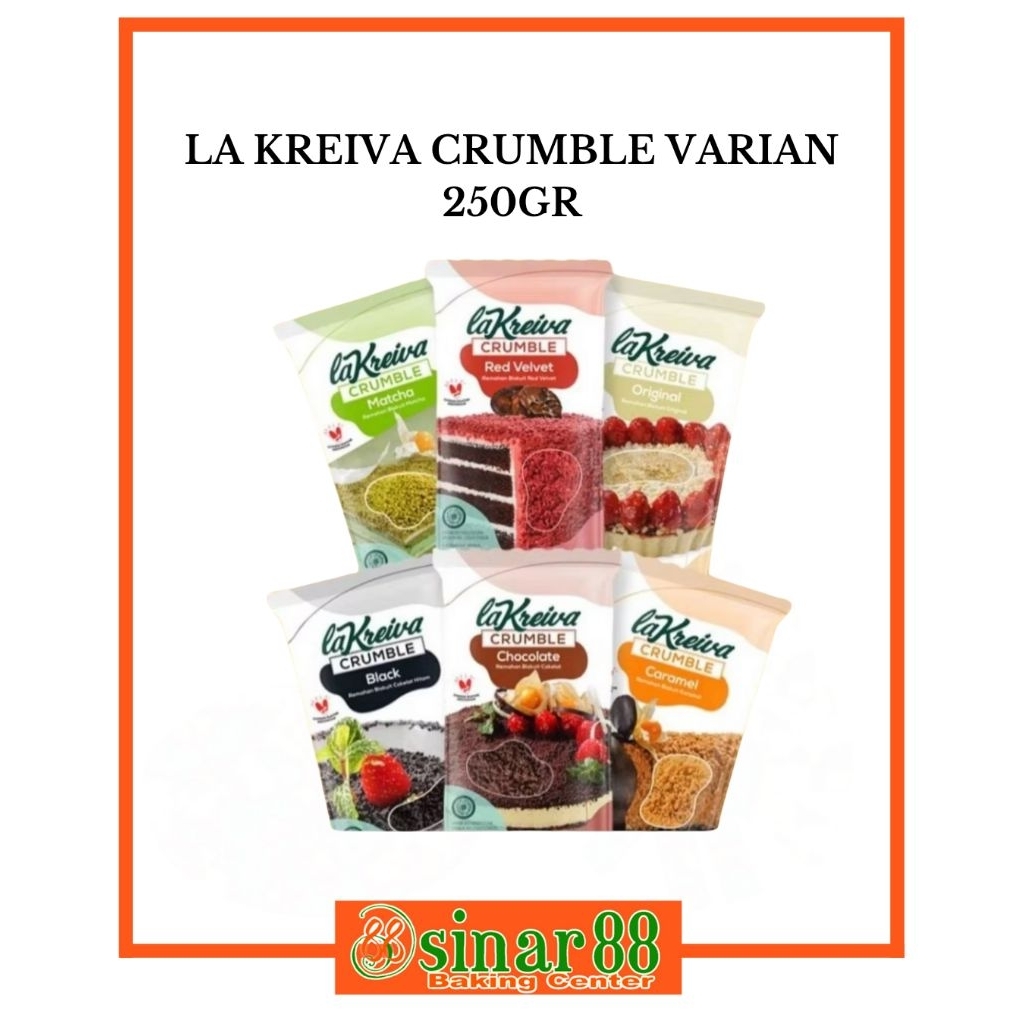 

La Kreiva Crumble 250gr (Black, Matcha, Red Velvet, Original, Caramel, Chocolate)