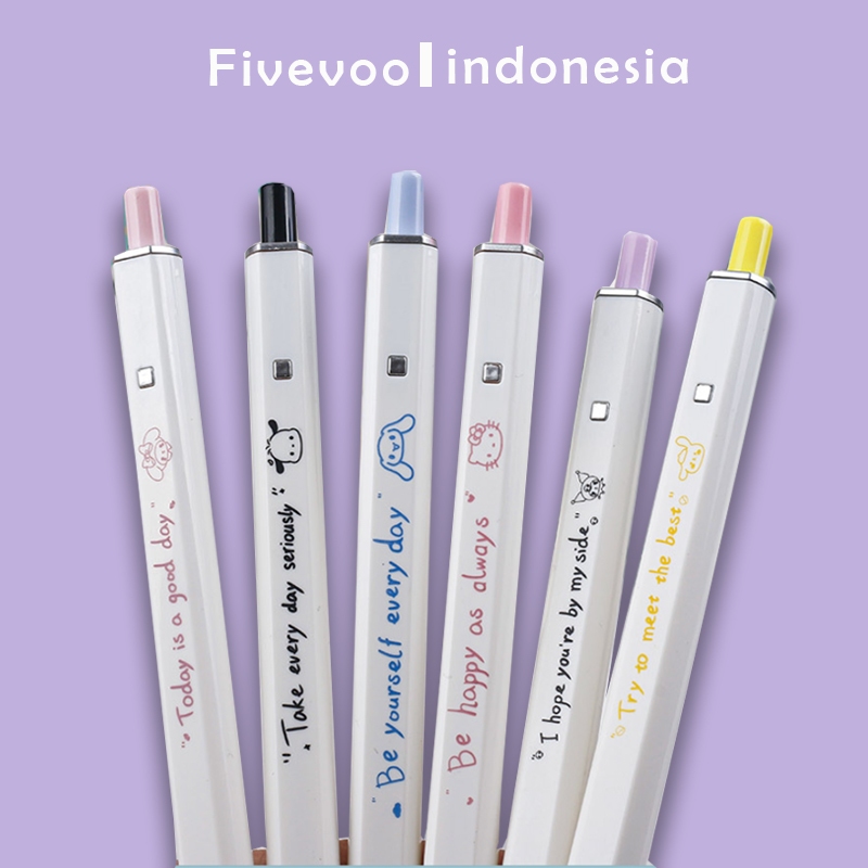 

FIVEVOO Pena Kuromi Netral / Pena Tipped Halus untuk Journal / Pena Netral Lucu Gaya / Pena Tulis Anak-anak/ Pulpen Gel