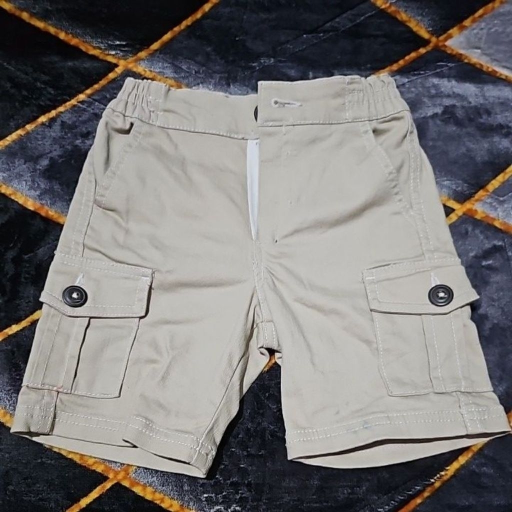 Celana Cargo Jeans Celana Pendek Anak Laki-laki GAP KIDS 3Y Motif Polos Cream Latte