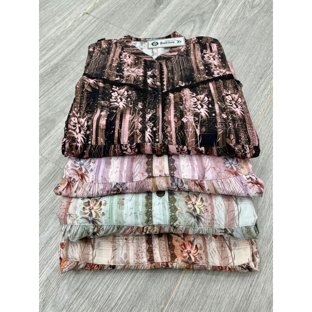 Midi dress salvina ys motif bunga