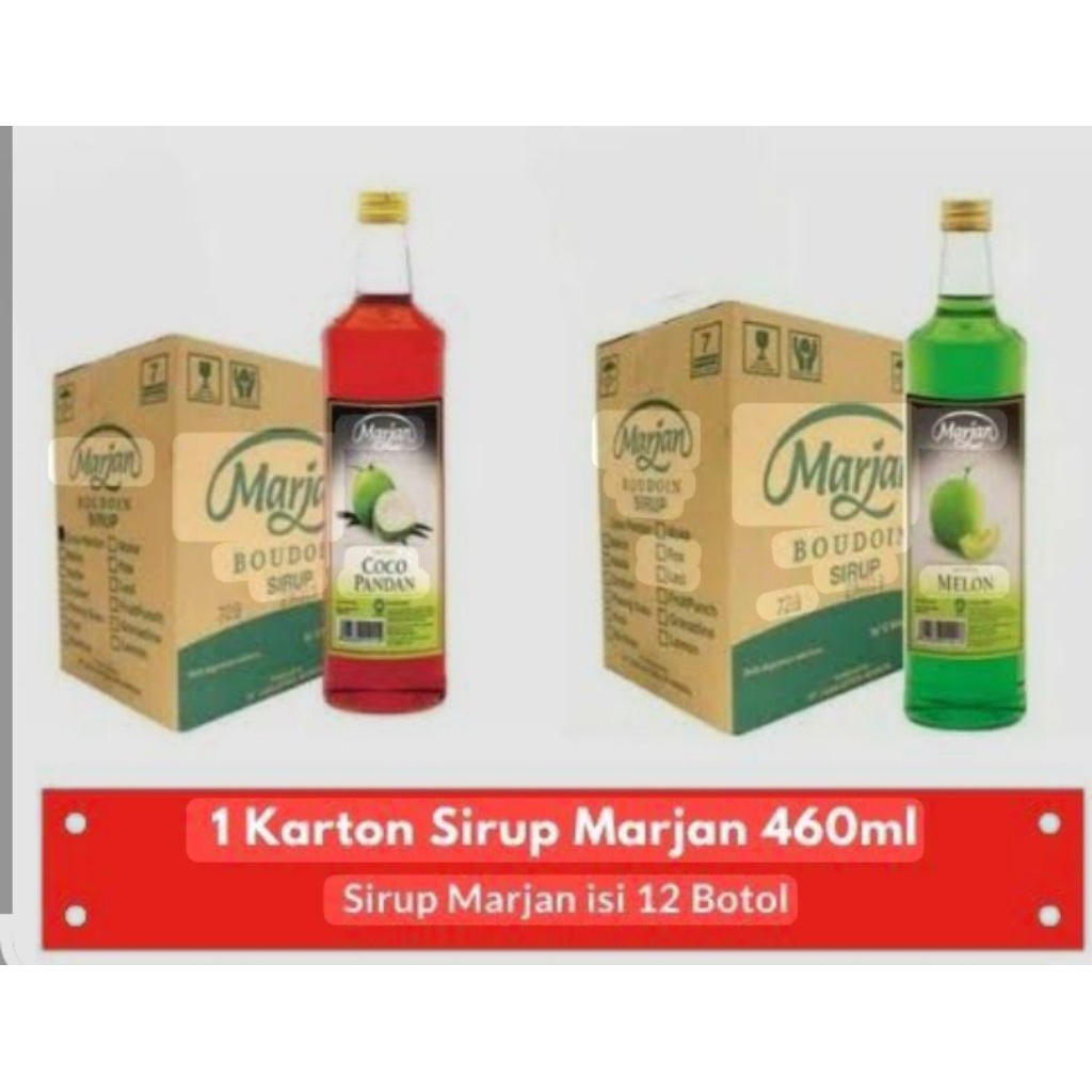

sirup marjan per/dus isi 12 botol ukuran 460ml