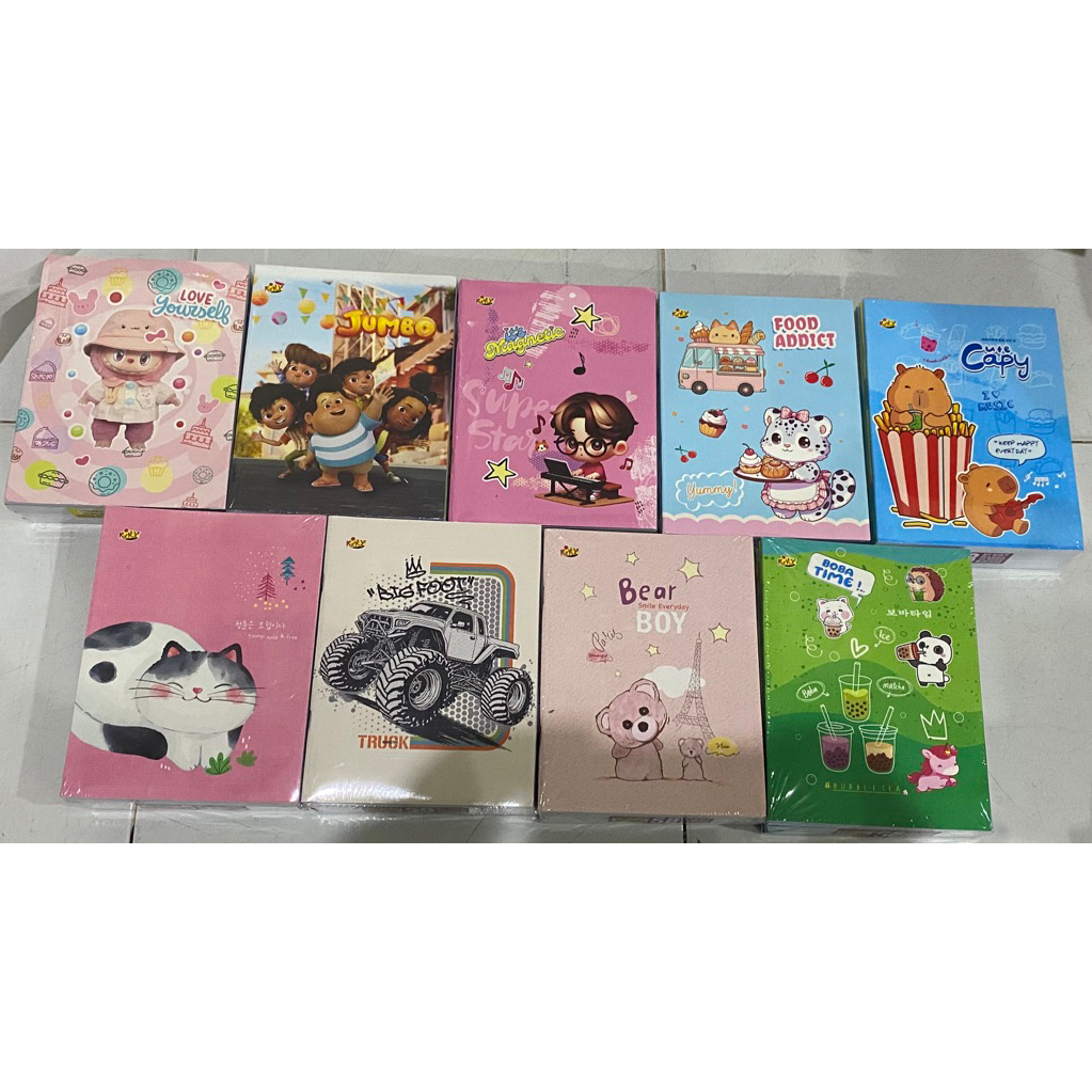 

Buku Tulis KIKY 58 lembar 1 pak (isi 10 buku) Bagus / Warna / Polos