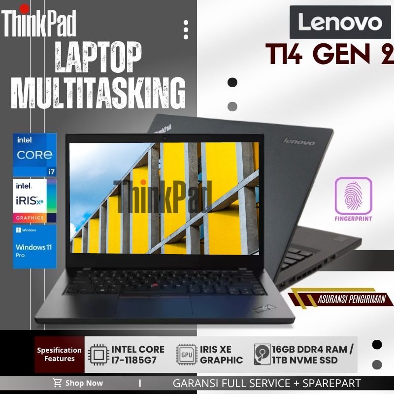 Laptop Lenovo Thinkpad Intel Core i7-1185G7 RAM 16GB SSD 1TB Windows 11 Pro / Bergaransi / Berkualit