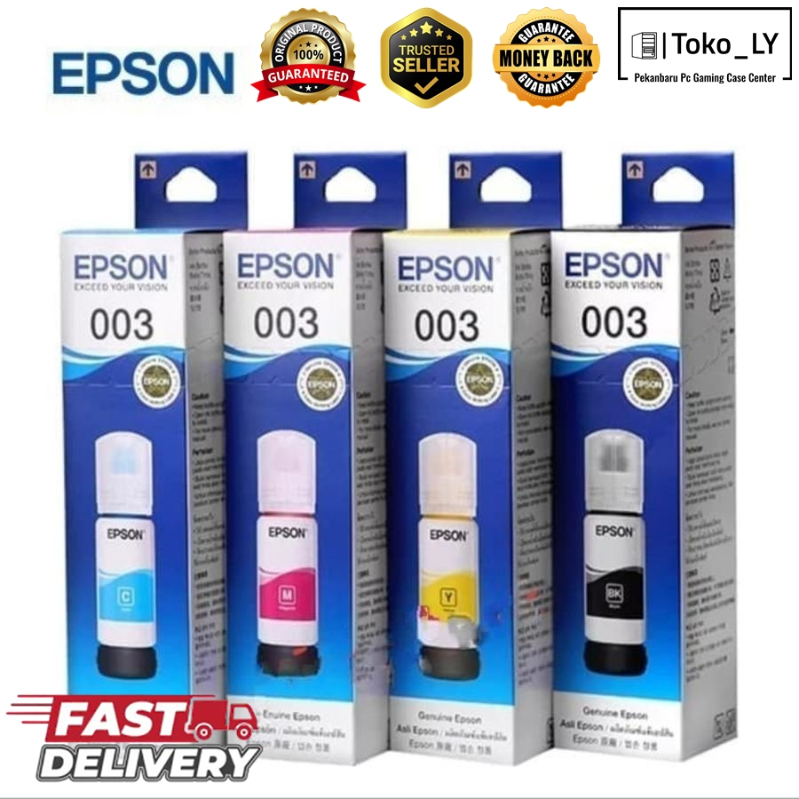TINTA EPSON 003 BLACK CYAN MAGENTA YELLOW FOR L3210 L3110 L3250 L5290 ORIGINAL / TINTA 003 EPSON