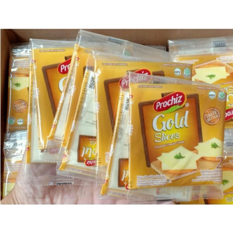 

Keju Prochiz Gold Slice Renceng isi 8 Sachet/ 1 Sachet isi 2 Slice Keju