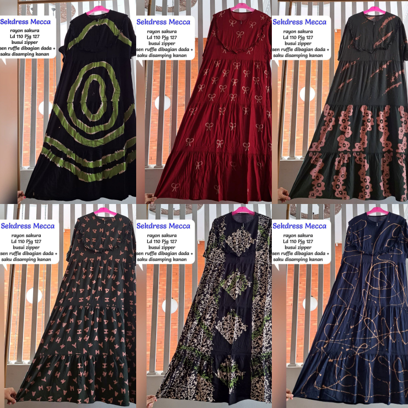 Ariefa Batik - TERLARIS SEKDRESS SUSUN RAYON CANDI MEKAR DRESS BATIK CAP EKSKLUSIF BUSUI KEKINIAN
